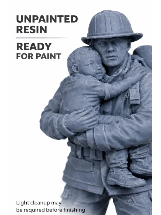 Winter Park Collectibles Heroes in Action Resin Fireman Carrying Baby Figure - Picture 5 of 8